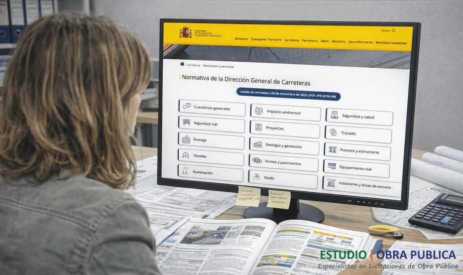 estudio de obras publicas con la Normativa de la Direccion General de Carreteras