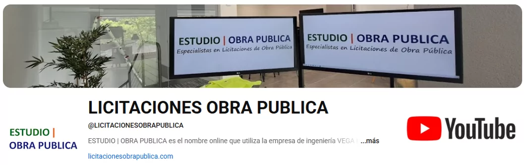 0. - INICIO 1 canal youtube licitaciones obras y servicios espana